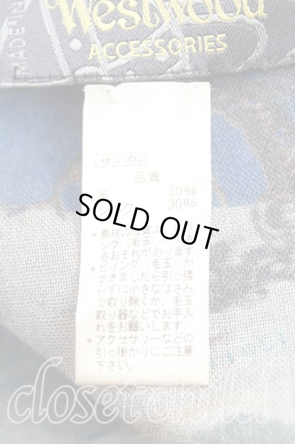 画像3: ヴィヴィアンウエストウッド 中古 / マネー柄ストール  灰  H-25-10-26-059-gd-OD-ZH (3)