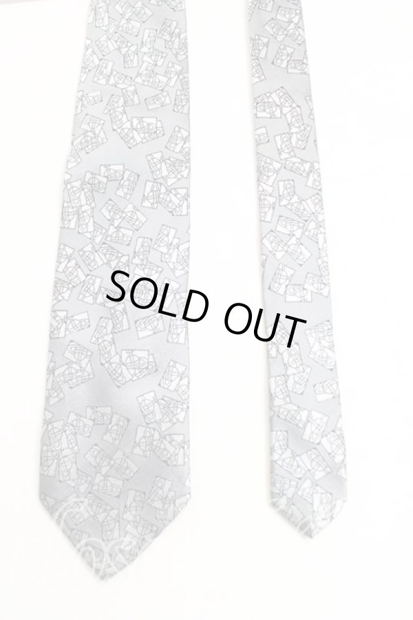 画像2: ヴィヴィアンウエストウッド MAN 中古 / スクエアオーブ刺繍ネクタイ  灰  H-25-10-26-064-gd-OD-ZH (2)