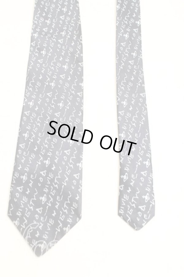 画像2: ヴィヴィアンウエストウッド MAN 中古 / ロゴptネクタイ  紺ｘ白  H-25-10-26-066-gd-OD-ZH (2)