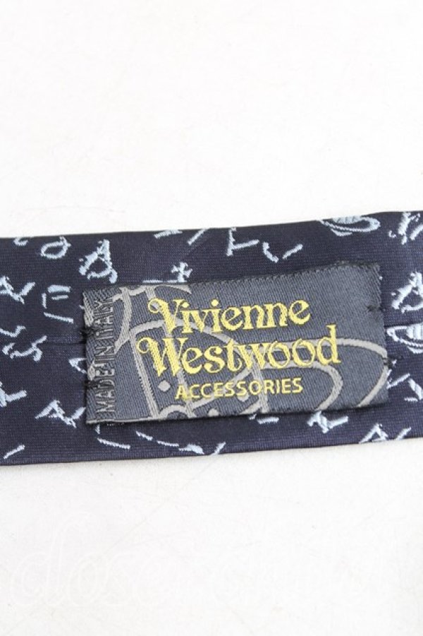 画像3: ヴィヴィアンウエストウッド MAN 中古 / ロゴptネクタイ  紺x白  H-25-10-26-066-gd-OD-ZH (3)