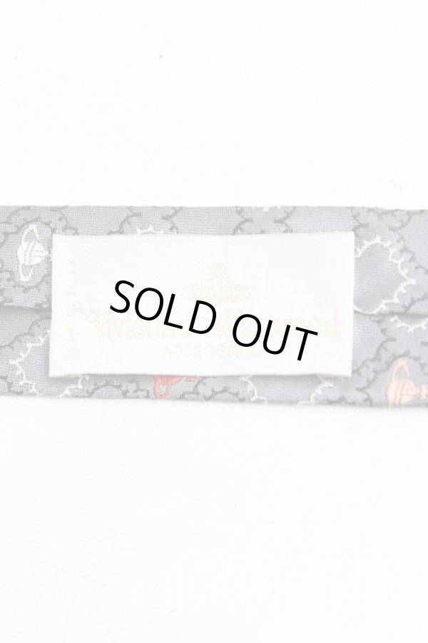 画像3: ヴィヴィアンウエストウッド MAN 中古 / オーブ総柄ネクタイ  灰  H-25-10-26-067-gd-OD-ZH (3)