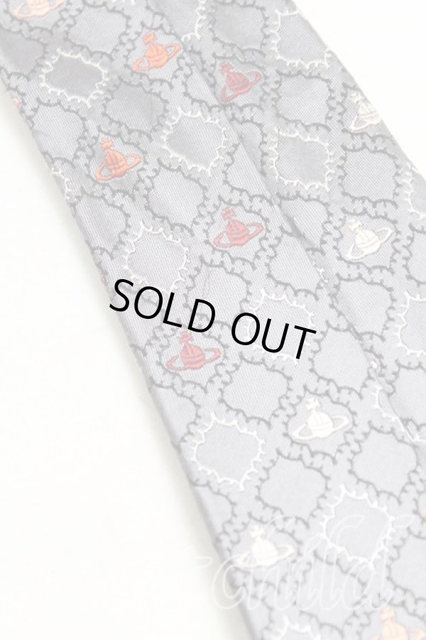 画像4: ヴィヴィアンウエストウッド MAN 中古 / オーブ総柄ネクタイ  灰  H-25-10-26-067-gd-OD-ZH (4)