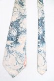 画像2: ヴィヴィアンウエストウッド MAN 中古 / 絵画ptネクタイ  青x生成  H-25-10-26-069-gd-OD-ZH (2)