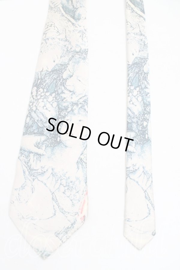 画像2: ヴィヴィアンウエストウッド MAN 中古 / 絵画ptネクタイ  青ｘ生成  H-25-10-26-069-gd-OD-ZH (2)