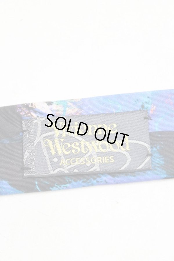 画像3: ヴィヴィアンウエストウッド MAN 中古 / ロゴpt総柄ネクタイ  青ｘ黒  H-25-10-26-071-gd-OD-ZH (3)