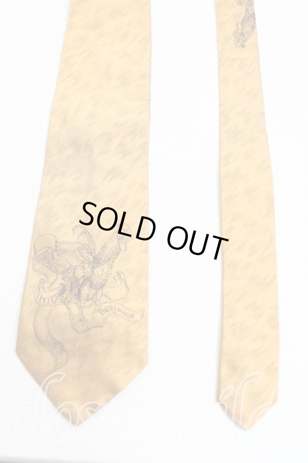 画像2: ヴィヴィアンウエストウッド MAN 中古 / チキン刺繍ネクタイ  ゴールド  H-25-10-26-075-gd-OD-ZH (2)