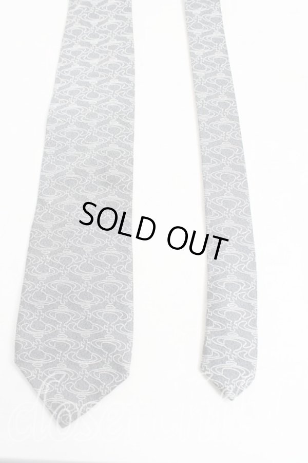 画像2: ヴィヴィアンウエストウッド MAN 中古 / オーブ総柄ネクタイ  灰  H-25-10-26-076-gd-OD-ZH (2)