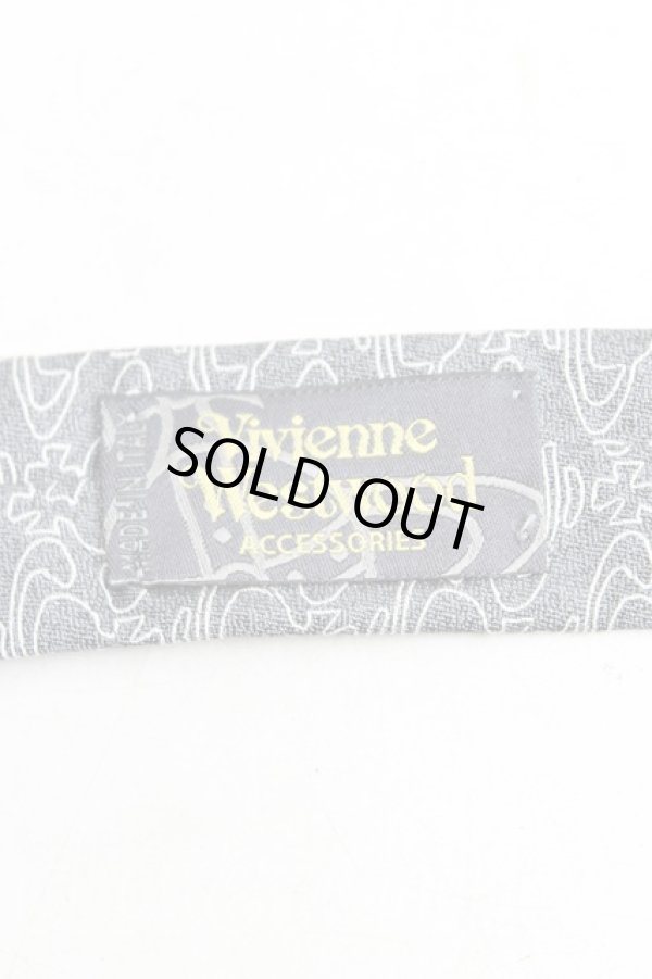 画像3: ヴィヴィアンウエストウッド MAN 中古 / オーブ総柄ネクタイ  灰  H-25-10-26-076-gd-OD-ZH (3)