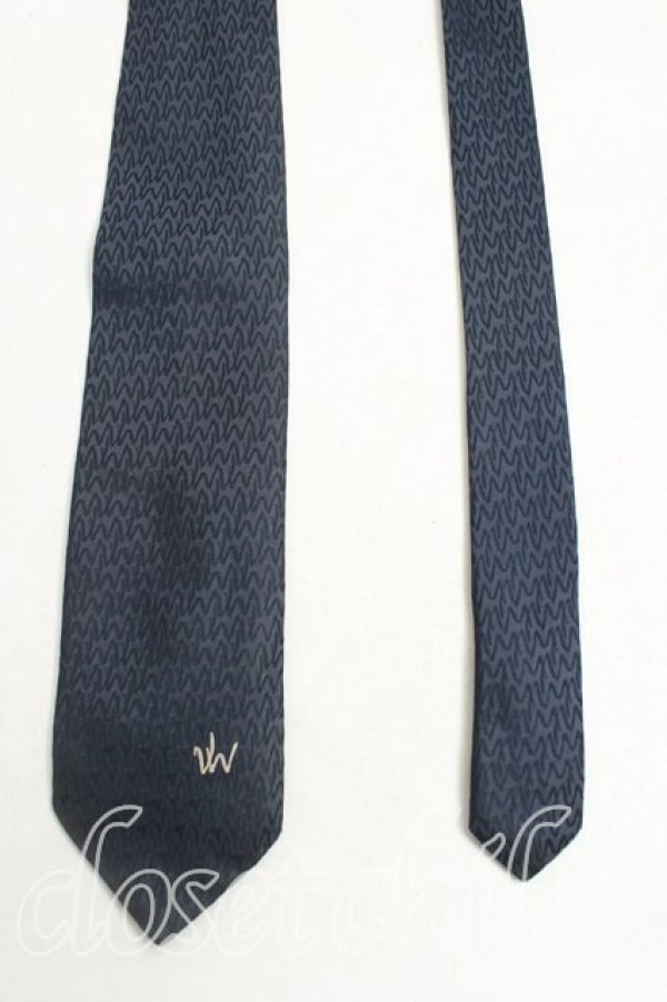 画像2: ヴィヴィアンウエストウッド MAN 中古 / ロゴ総柄ネクタイ  紺  H-25-10-26-077-gd-OD-ZH (2)