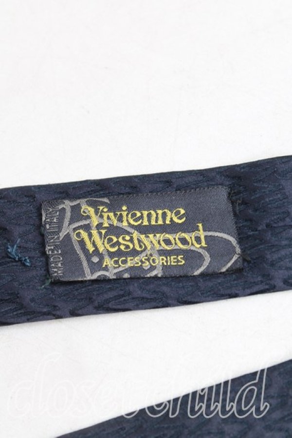 画像3: ヴィヴィアンウエストウッド MAN 中古 / ロゴ総柄ネクタイ  紺  H-25-10-26-077-gd-OD-ZH (3)