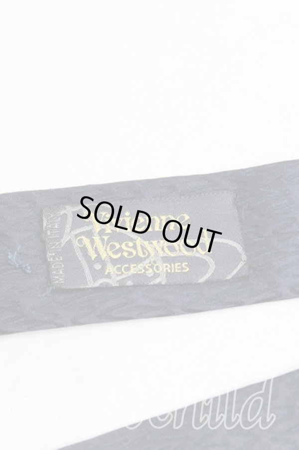 画像3: ヴィヴィアンウエストウッド MAN 中古 / ロゴ総柄ネクタイ  紺  H-25-10-26-077-gd-OD-ZH (3)