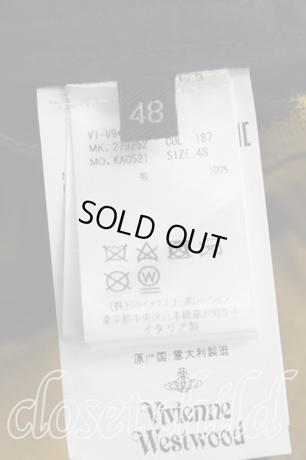 画像4: ヴィヴィアンウエストウッド 中古 / 総柄パンツ 48(メンズL相当) 紺x黄色  H-25-10-26-007-pa-OD-ZH (4)