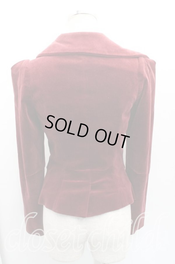 画像2: ヴィヴィアンウエストウッド 中古 / 別珍ダブルフロントジャケット 1(7号相当) 赤  H-25-10-26-002-jc-IN-ZH (2)