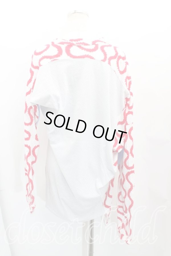 画像2: ヴィヴィアンウエストウッド 中古 / スクイグルカットソー OS 白×赤  H-25-11-02-022-to-IN-ZH (2)