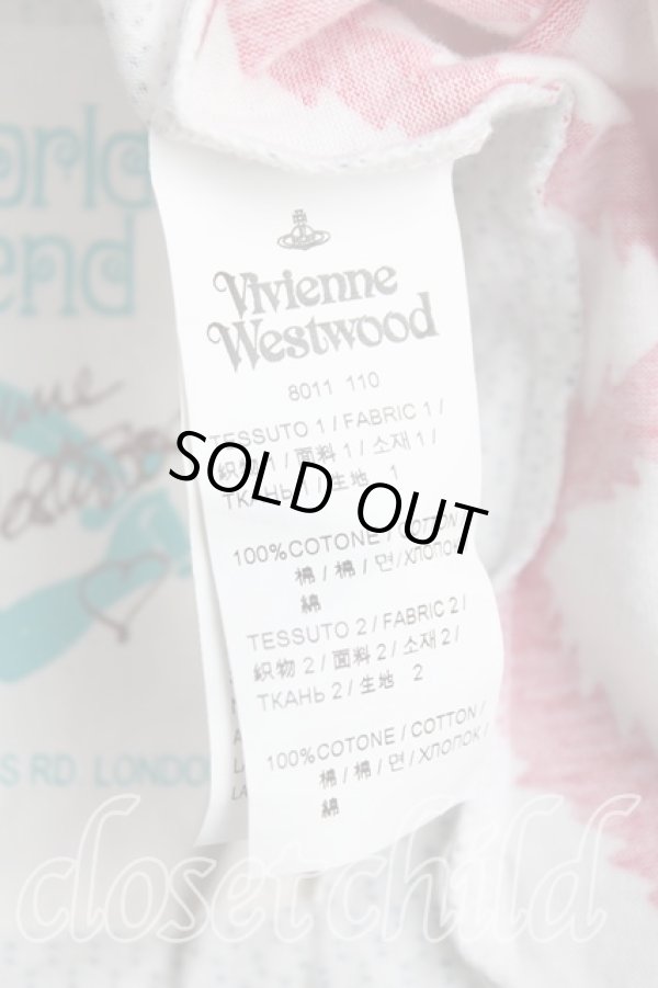 画像4: ヴィヴィアンウエストウッド 中古 / スクイグルカットソー OS 白×赤  H-25-11-02-022-to-IN-ZH (4)