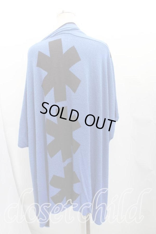 画像2: ヴィヴィアンウエストウッド 中古 / アスタリスク柄BIGカーディガン OS 青×黒  H-25-11-02-023-to-IN-ZH (2)