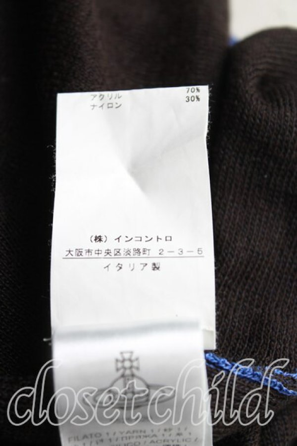 画像5: ヴィヴィアンウエストウッド 中古 / アスタリスク柄BIGカーディガン OS 青×黒  H-25-11-02-023-to-IN-ZH (5)