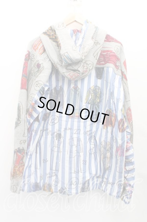 画像2: ヴィヴィアンウエストウッド MAN 中古 / LINE UP PRINT 切替フーディ 44(メンズS相当) 灰  H-25-11-02-025-to-IN-ZH (2)