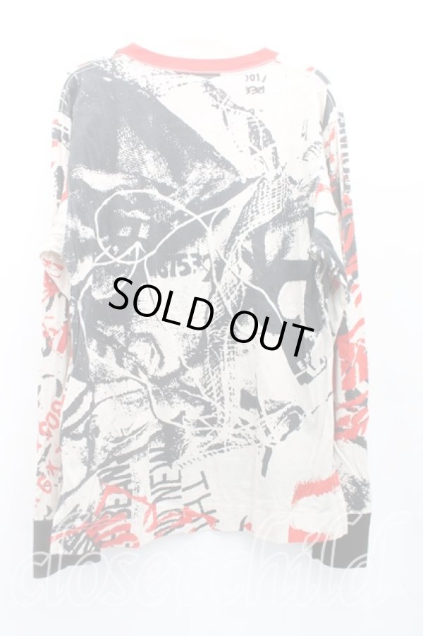 画像2: ヴィヴィアンウエストウッド 中古 / ラビッシュ柄カットソー 02(9号相当) ベージュ×赤  H-25-11-02-026-to-IN-ZH (2)