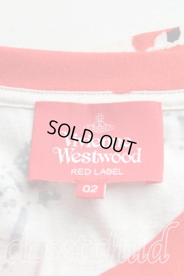 画像3: ヴィヴィアンウエストウッド 中古 / ラビッシュ柄カットソー 02(9号相当) ベージュ×赤  H-25-11-02-026-to-IN-ZH (3)