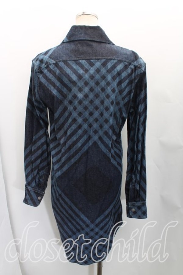 画像2: ヴィヴィアンウエストウッド 中古 / ハートシャツドレス 40(9号相当) インディゴ  H-25-11-02-032-op-OD-ZH (2)