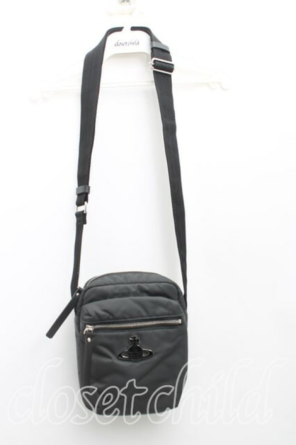 画像2: ヴィヴィアンウエストウッド 中古 / エナメルオーブナイロンショルダーバッグ  黒  H-25-11-02-040-ba-IN-ZH (2)