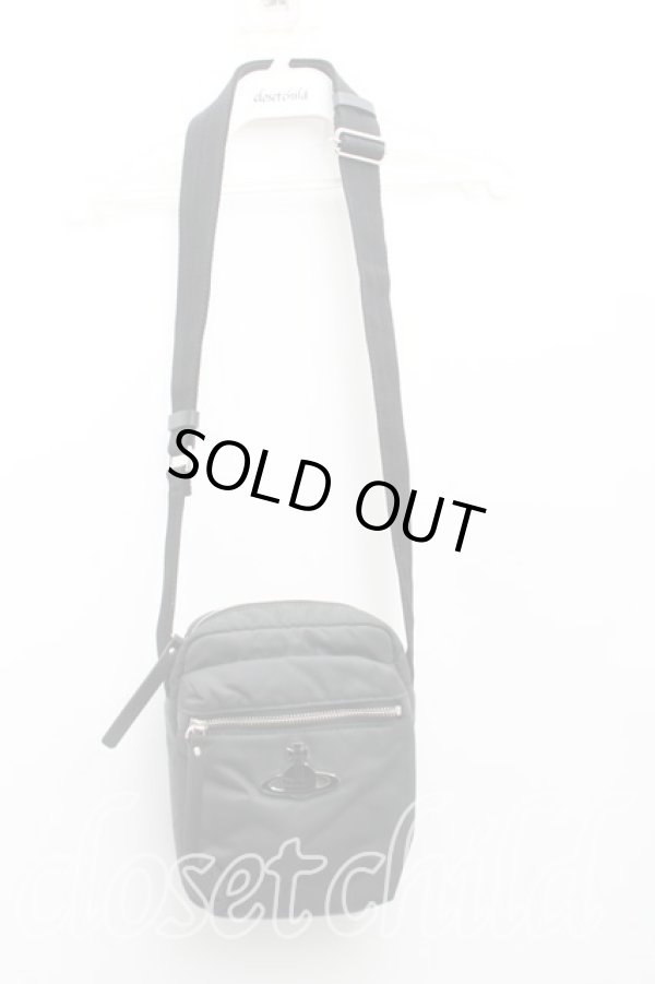 画像2: ヴィヴィアンウエストウッド 中古 / エナメルオーブナイロンショルダーバッグ  黒  H-25-11-02-040-ba-IN-ZH (2)