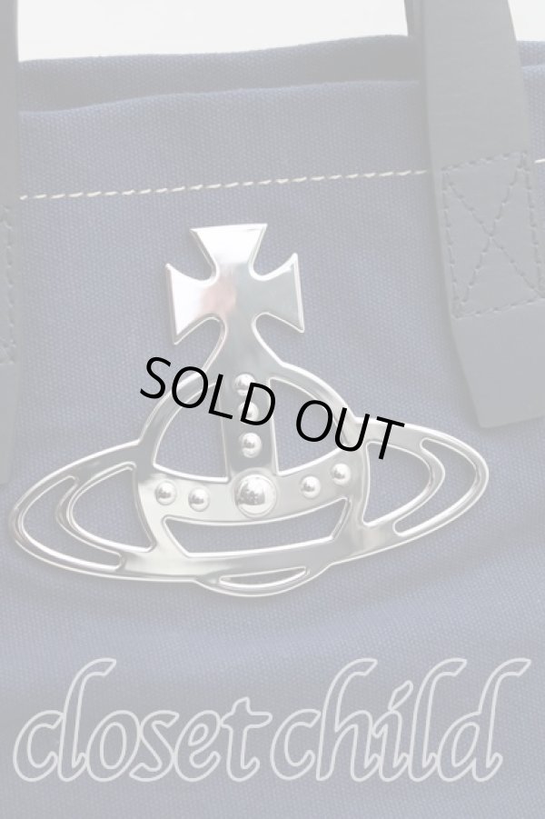 画像5: ヴィヴィアンウエストウッド 中古 / オーブエンブレムスモールトート  紺  H-25-11-02-045-ba-IN-ZH (5)