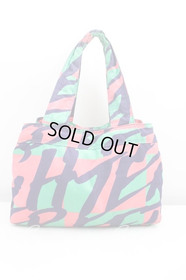 画像2: ヴィヴィアンウエストウッド 中古 / 総柄ハンドバッグ  緑×ピンク  H-25-11-02-047-ba-IN-ZH (2)