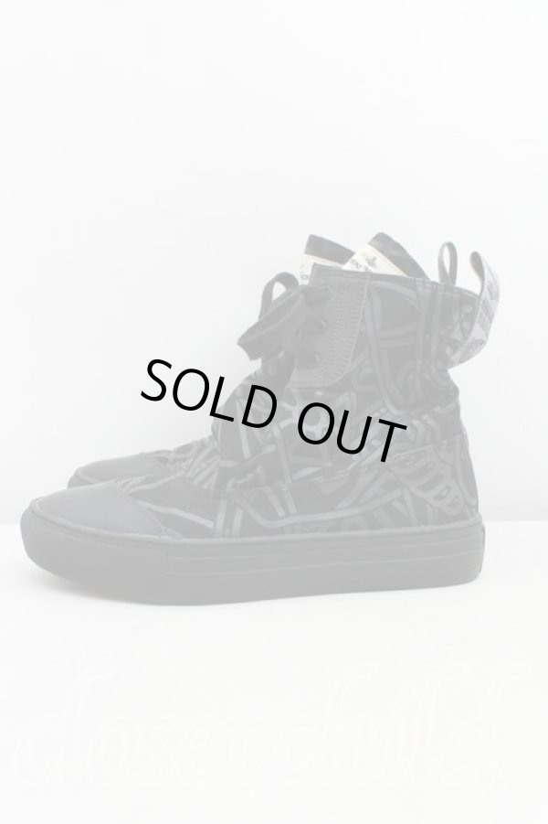 画像3: ANGLOMANIA 中古 / カットラスオーブ総柄ハイカットスニーカー 37(23.5cm相当) 黒  H-25-11-02-063-sh-IN-ZH (3)