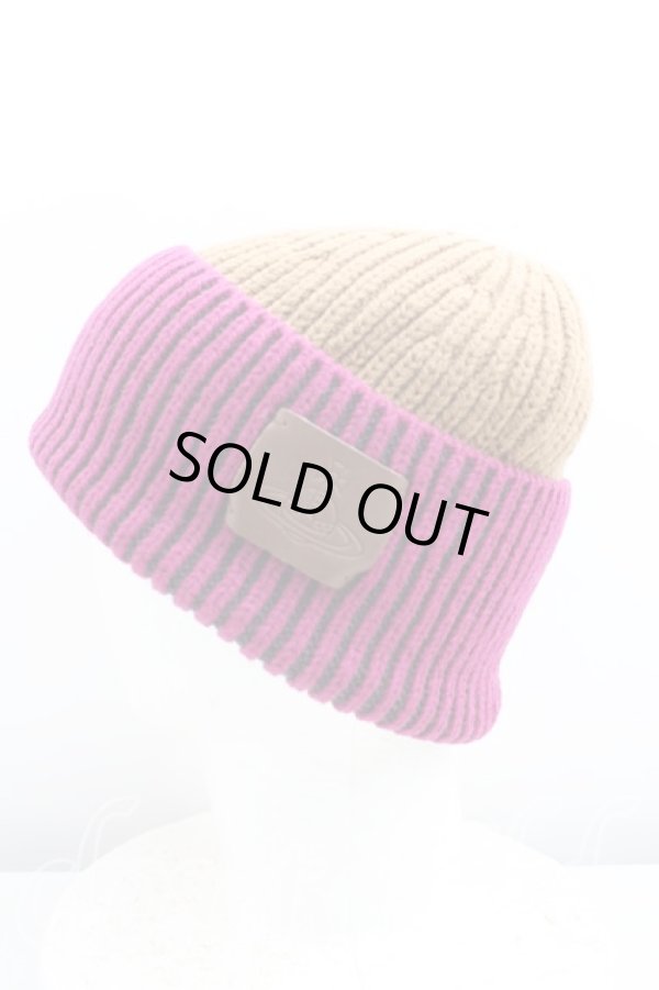 画像2: ヴィヴィアンウエストウッド 中古 / バイカラーニット帽  茶×紫  H-25-11-02-074-ha-IN-ZH (2)