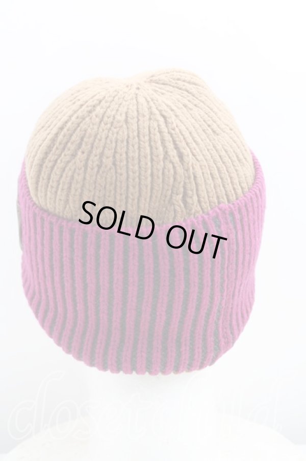 画像3: ヴィヴィアンウエストウッド 中古 / バイカラーニット帽  茶×紫  H-25-11-02-074-ha-IN-ZH (3)