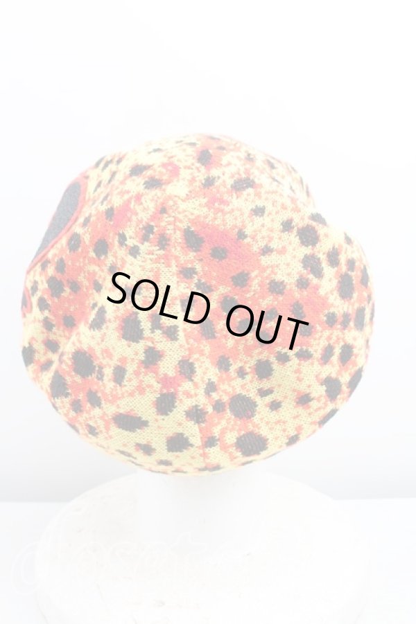 画像3: ヴィヴィアンウエストウッド 中古 / レオパードベレー帽  黄色  H-25-11-02-075-ha-OD-ZH (3)