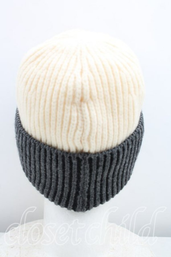 画像3: ヴィヴィアンウエストウッド 中古 / バイカラーニット帽  生成x灰  H-25-11-02-076-ha-OD-ZH (3)