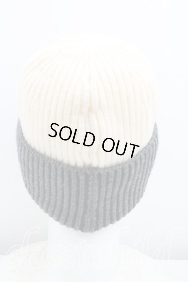 画像3: ヴィヴィアンウエストウッド 中古 / バイカラーニット帽  生成ｘ灰  H-25-11-02-076-ha-OD-ZH (3)