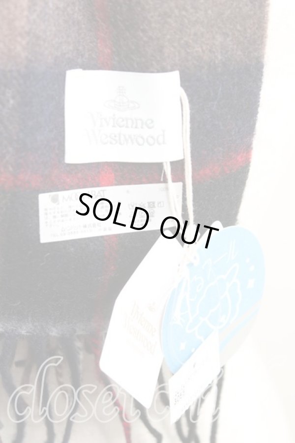 画像3: ヴィヴィアンウエストウッド 中古 / タータンチェックウール大判マフラー  茶  H-25-11-02-078-gd-IN-ZH (3)