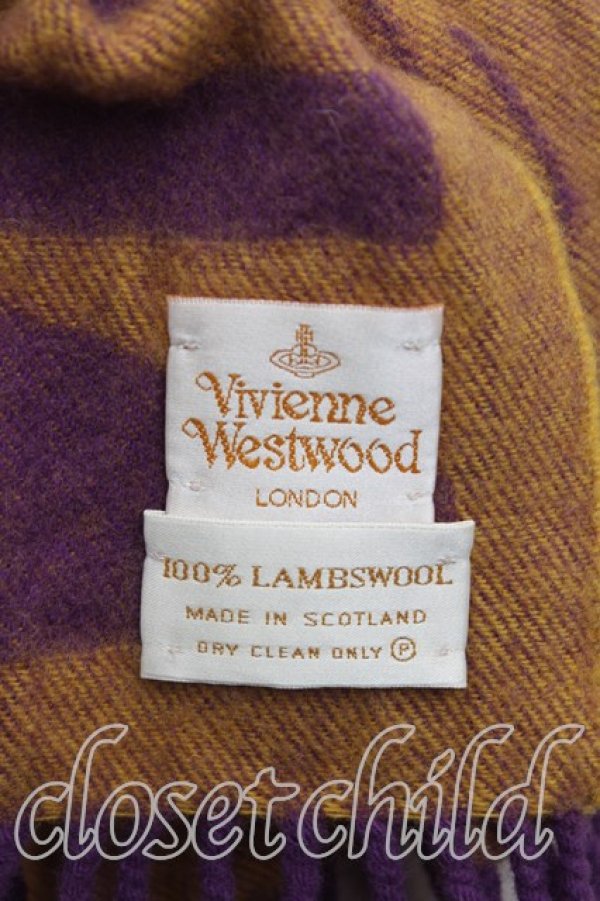 画像2: ヴィヴィアンウエストウッド 中古 / CRマフラー  紫  H-25-11-02-081-gd-OD-ZH (2)