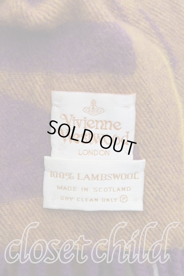 画像2: ヴィヴィアンウエストウッド 中古 / CRマフラー  紫  H-25-11-02-081-gd-OD-ZH (2)