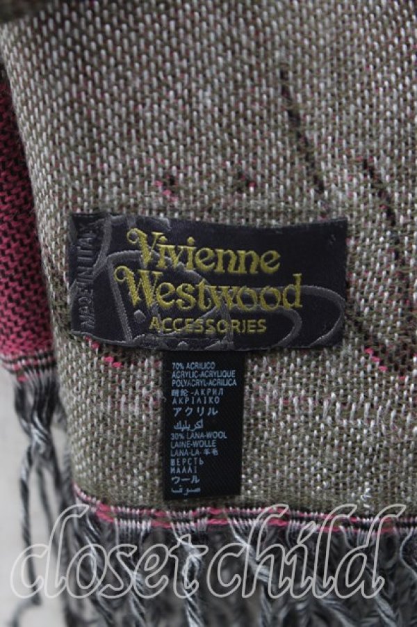 画像2: ヴィヴィアンウエストウッド 中古 / オーブ柄マフラー  ピンク  H-25-11-02-083-gd-OD-ZH (2)