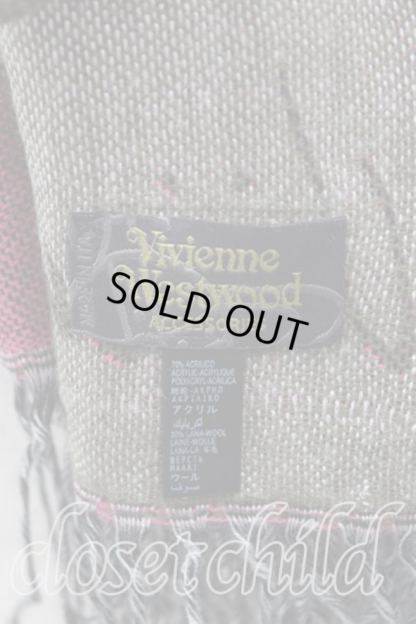 画像2: ヴィヴィアンウエストウッド 中古 / オーブ柄マフラー  ピンク  H-25-11-02-083-gd-OD-ZH (2)