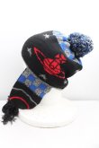 画像2: ヴィヴィアンウエストウッド 中古 / シャレーニット帽  黒  H-25-11-02-089-gd-OD-ZH (2)