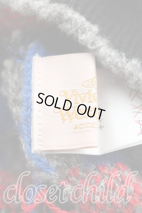 画像4: ヴィヴィアンウエストウッド 中古 / シャレーニット帽  黒  H-25-11-02-089-gd-OD-ZH (4)