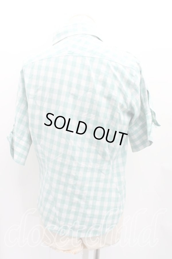 画像2: ヴィヴィアンウエストウッド MAN 中古 / ギンガムチェックドランクンシャツ II(9号相当） 緑  H-25-11-02-012-bl-OD-ZH (2)