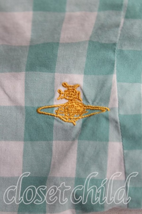 画像6: ヴィヴィアンウエストウッド MAN 中古 / ギンガムチェックドランクンシャツ II(9号相当) 緑  H-25-11-02-012-bl-OD-ZH (6)