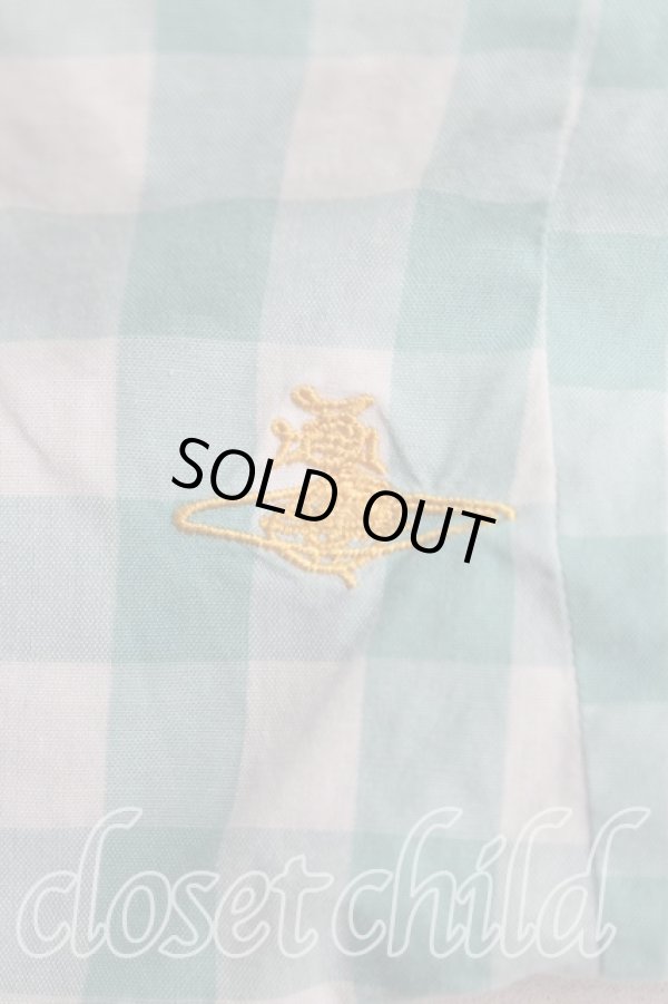 画像6: ヴィヴィアンウエストウッド MAN 中古 / ギンガムチェックドランクンシャツ II(9号相当） 緑  H-25-11-02-012-bl-OD-ZH (6)