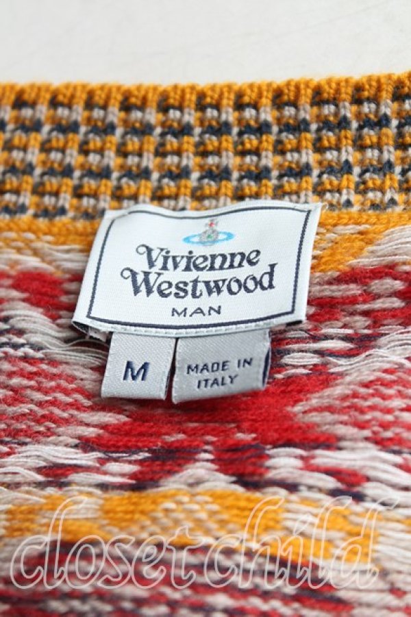 画像3: ヴィヴィアンウエストウッド MAN 中古 / ノルディック柄カーディガン M 茶x赤  H-25-11-02-014-to-OD-ZH (3)