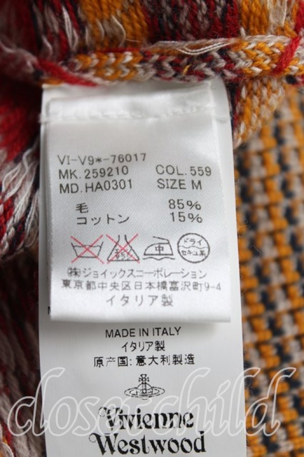 画像4: ヴィヴィアンウエストウッド MAN 中古 / ノルディック柄カーディガン M 茶x赤  H-25-11-02-014-to-OD-ZH (4)