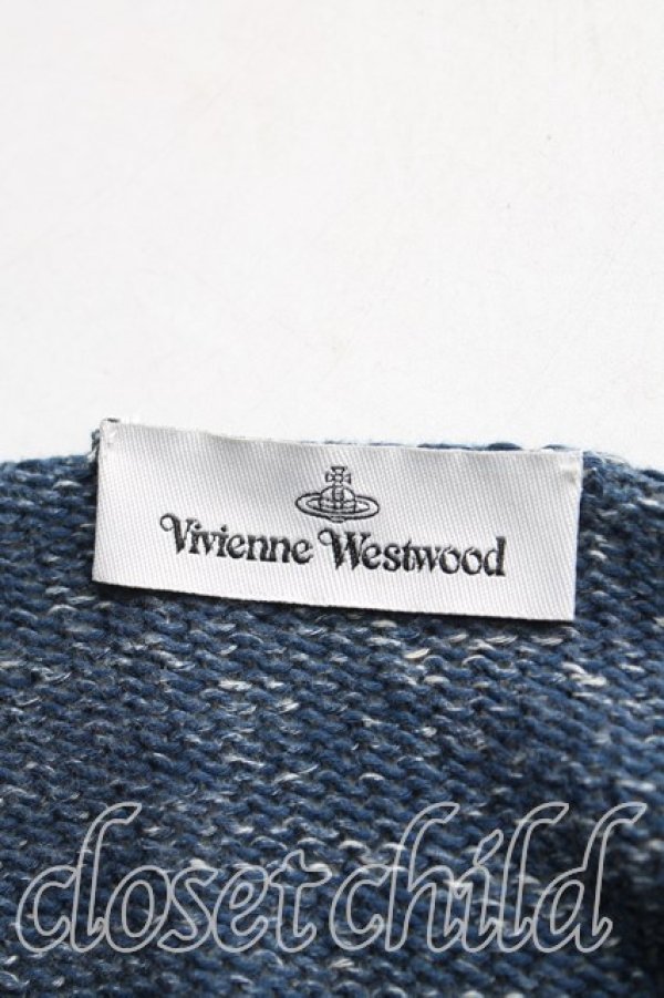 画像3: ヴィヴィアンウエストウッド 中古 / ボーダー変形カーディガン M 青x黒  H-25-11-02-016-to-OD-ZH (3)