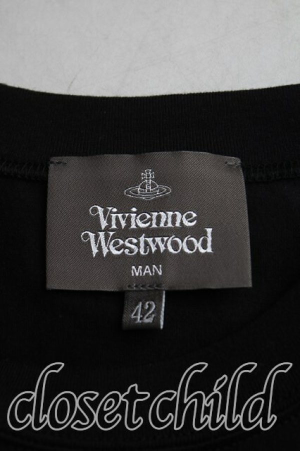 画像3: ヴィヴィアンウエストウッド MAN 中古 / オーブ刺繍Tシャツ 42(メンズXS相当) 黒  H-25-11-02-018-ts-IN-ZH (3)