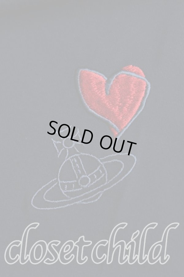 画像5: ヴィヴィアンウエストウッド MAN 中古 / オーブ＆アシメハート刺繍Tシャツ 44(メンズS相当) 黒  H-25-11-02-019-ts-IN-ZH (5)